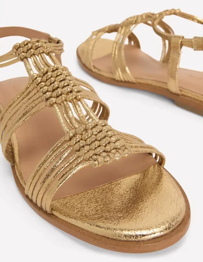Multi Strap Knot Sandal Gold Multi Strap Knot Sandal Gold