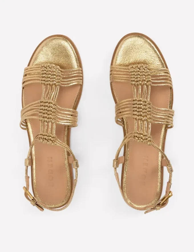 Multi Strap Knot Sandal Gold Multi Strap Knot Sandal Gold