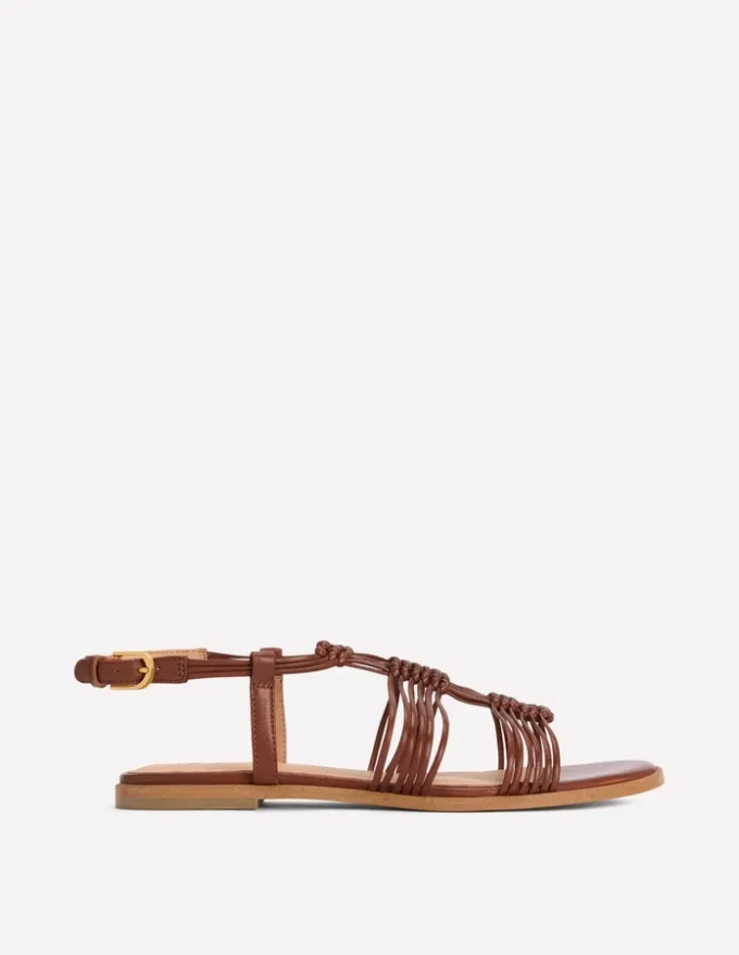 Multi Strap Knot Sandal Tan