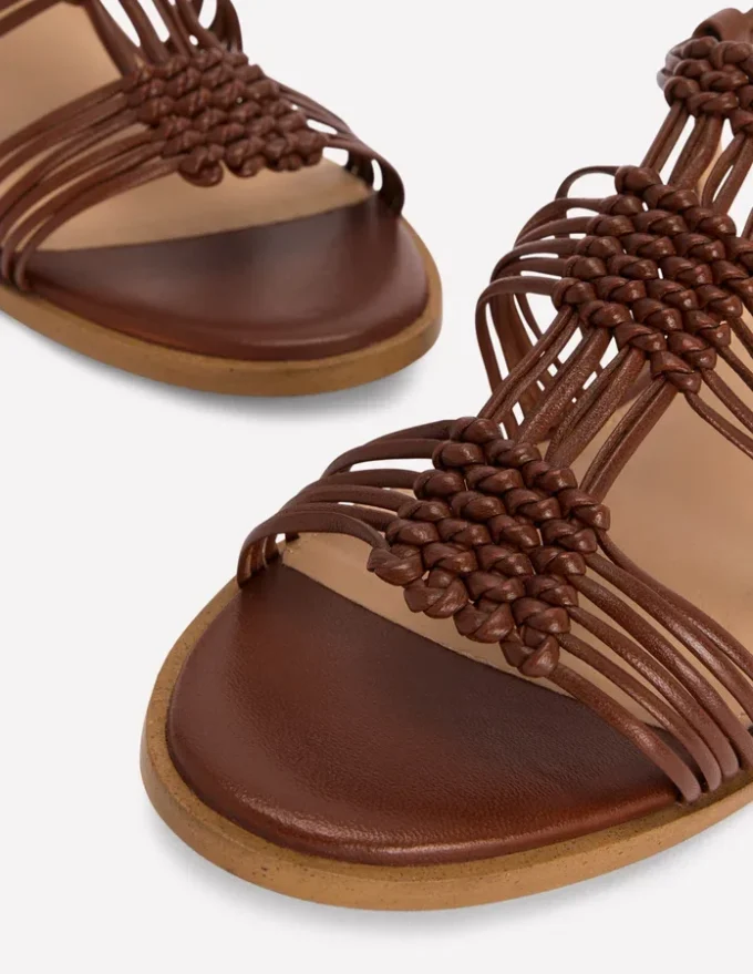 Multi Strap Knot Sandal Tan