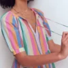 Multi Tiered Maxi Dress Multi Clipped Stripe