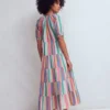 Multi Tiered Maxi Dress Multi Clipped Stripe