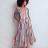 Multi Tiered Maxi Dress Multi Clipped Stripe