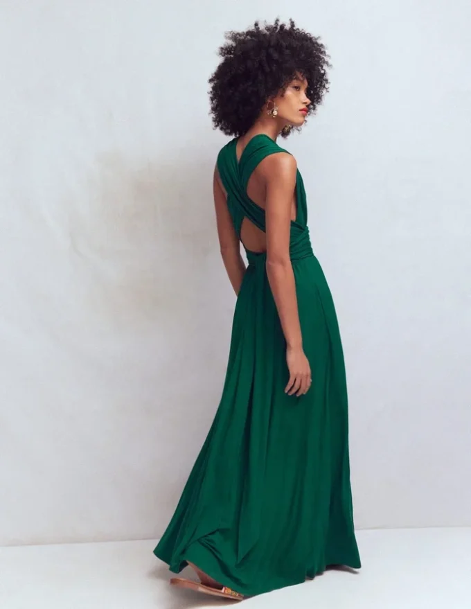 Multiway Jersey Maxi Dress Emerald Night