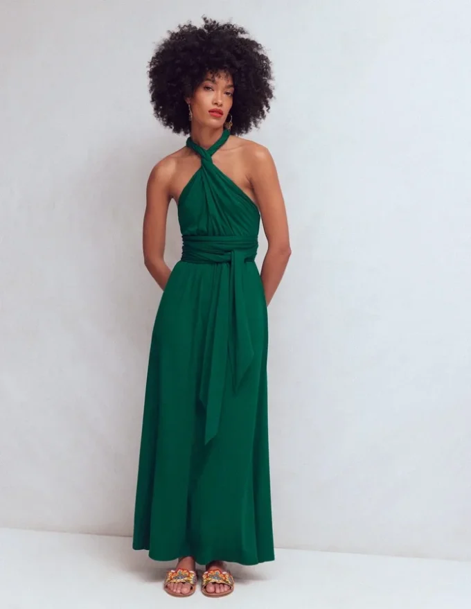 Multiway Jersey Maxi Dress Emerald Night