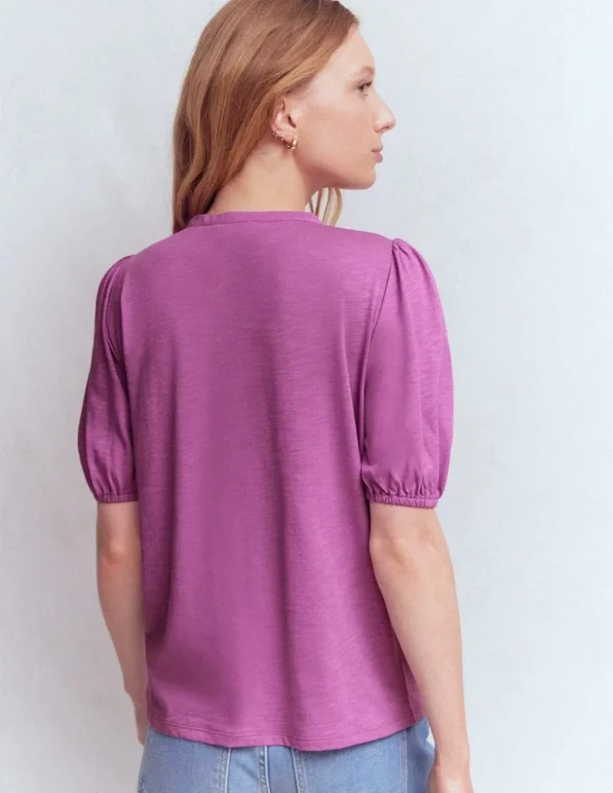 Mya Short Sleeve Smocked Shirt Clover Purple Mya Short Sleeve Smocked Shirt Clover Purple