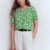 Mya Short Sleeve Smocked Shirt Mint Green, Blossom grove Mya Short Sleeve Smocked Shirt Mint Green, Blossom grove