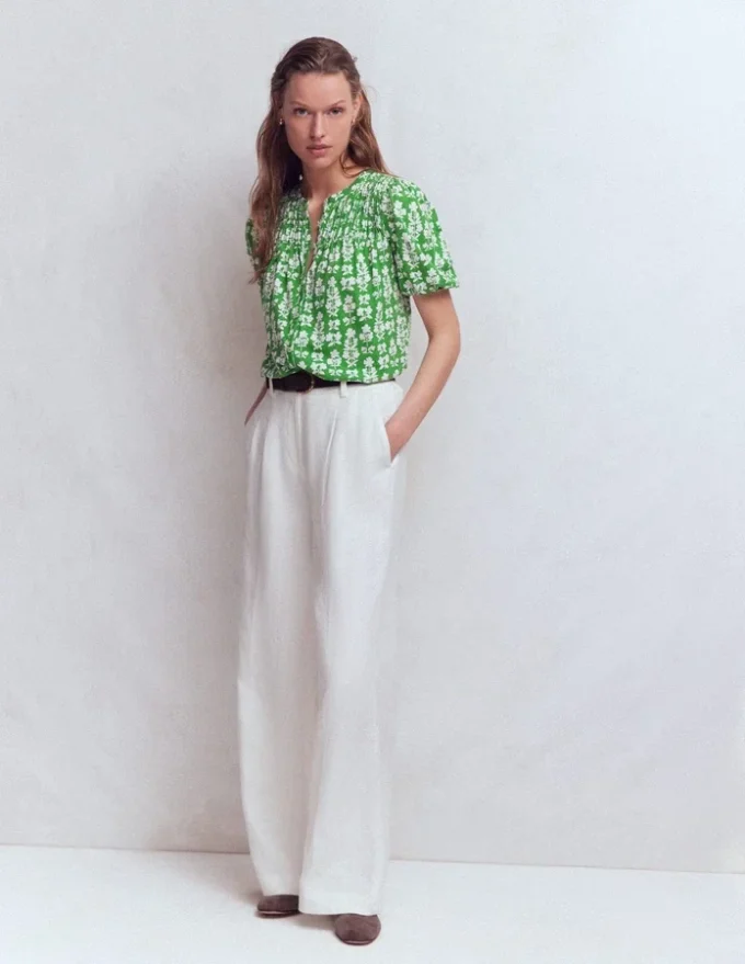 Mya Short Sleeve Smocked Shirt Mint Green, Blossom grove Mya Short Sleeve Smocked Shirt Mint Green, Blossom grove