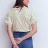 Mya Short Sleeve Smocked Shirt Papyrus, Painted Dot Mya Short Sleeve Smocked Shirt Papyrus, Painted Dot