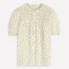 Mya Short Sleeve Smocked Shirt Papyrus, Painted Dot Mya Short Sleeve Smocked Shirt Papyrus, Painted Dot