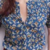 Mya Short Sleeve Smocked Shirt True Navy, Dainty Blooms Mya Short Sleeve Smocked Shirt True Navy, Dainty Blooms