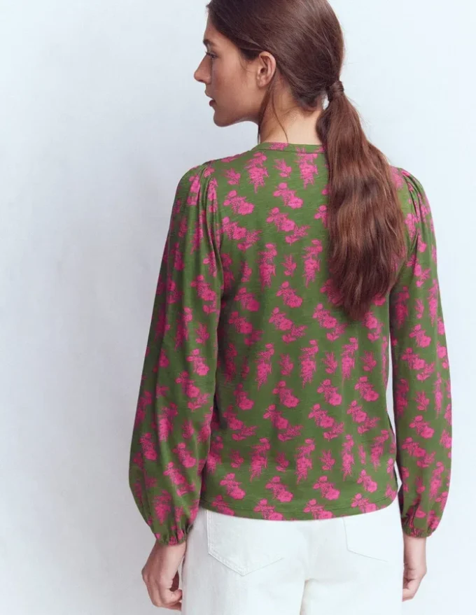 Mya Smocked Jersey Shirt Blossomy Sprig Mya Smocked Jersey Shirt Blossomy Sprig