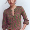 Mya Smocked Jersey Shirt Blossomy Sprig Mya Smocked Jersey Shirt Blossomy Sprig