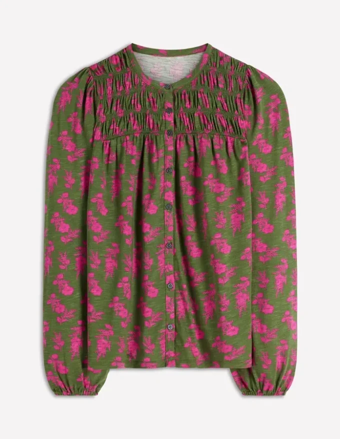 Mya Smocked Jersey Shirt Blossomy Sprig Mya Smocked Jersey Shirt Blossomy Sprig