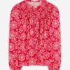 Mya Smocked Jersey Shirt Salsa, Decorative Blossom Mya Smocked Jersey Shirt Salsa, Decorative Blossom