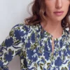 Mya Smocked Jersey Shirt True Navy, Shadow Blossom Mya Smocked Jersey Shirt True Navy, Shadow Blossom