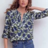 Mya Smocked Jersey Shirt True Navy, Shadow Blossom Mya Smocked Jersey Shirt True Navy, Shadow Blossom