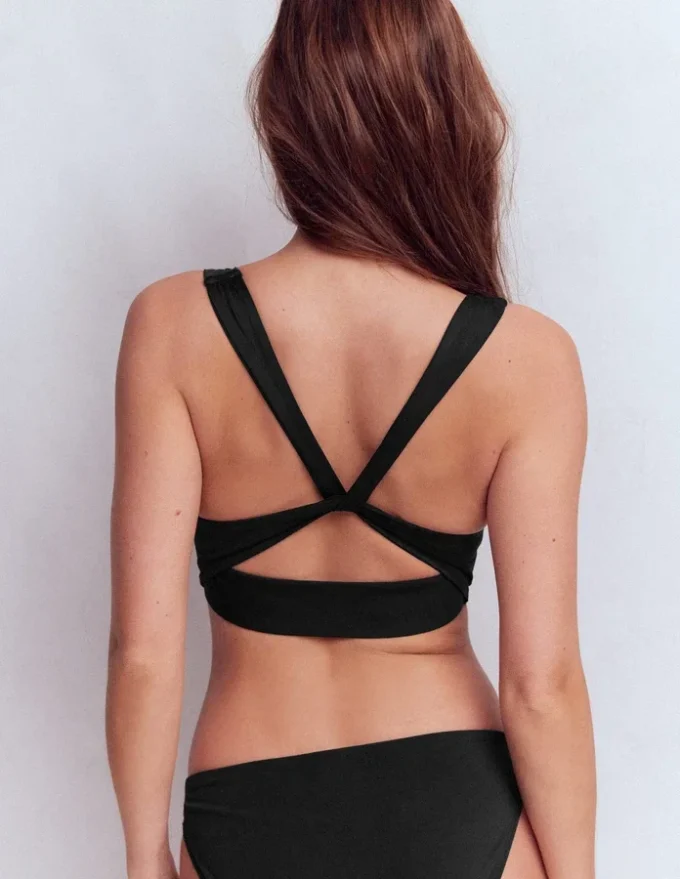 Mykonos Deep V Bikini Top Black