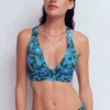 Mykonos Deep V Bikini Top Dark Green, Paradise
