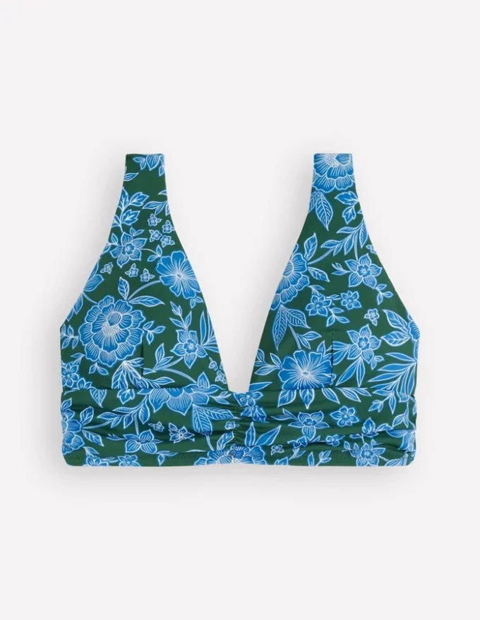 Mykonos Deep V Bikini Top Dark Green, Paradise