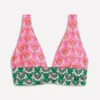 Mykonos Deep V Bikini Top Multi, Ornamental Stamp