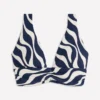 Mykonos Deep V Bikini Top Navy, Rhythmic wave