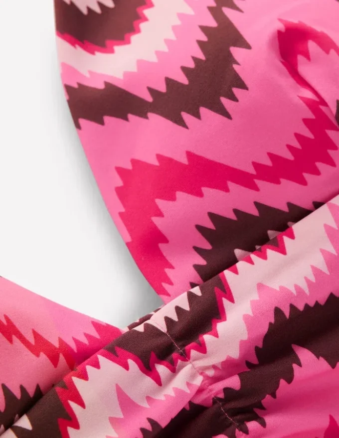 Mykonos Deep V Bikini Top Pink, Zig zag wave