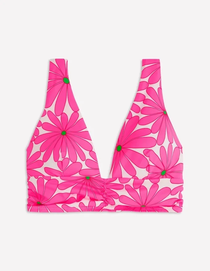 Mykonos Deep V Bikini Top Sangria Sunset, Daisy Blossom