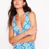 Mykonos Deep V Swimsuit Cerulean Blue, Blossomy