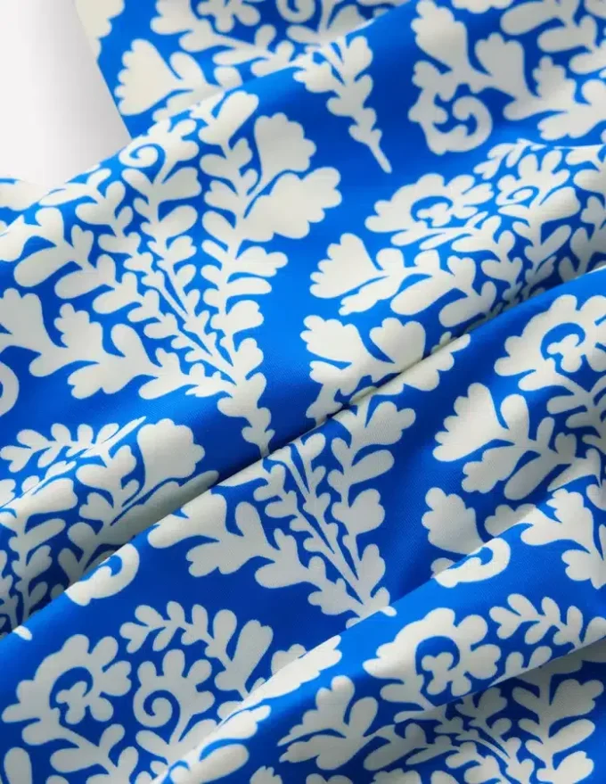 Mykonos Deep V Swimsuit Cerulean Blue, Blossomy