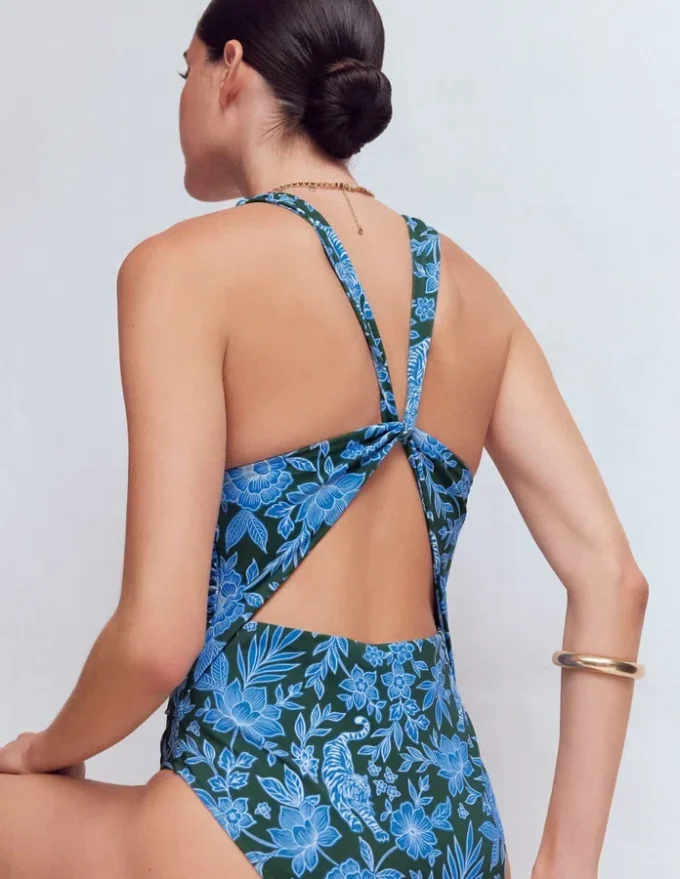 Mykonos Deep V Swimsuit Dark Green, Paradise Mykonos Deep V Swimsuit Dark Green, Paradise
