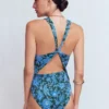 Mykonos Deep V Swimsuit Dark Green, Paradise Mykonos Deep V Swimsuit Dark Green, Paradise