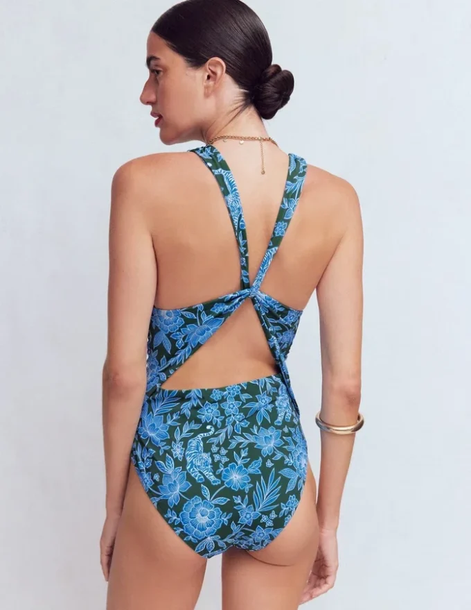Mykonos Deep V Swimsuit Dark Green, Paradise Mykonos Deep V Swimsuit Dark Green, Paradise