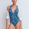 Mykonos Deep V Swimsuit Dark Green, Paradise Mykonos Deep V Swimsuit Dark Green, Paradise