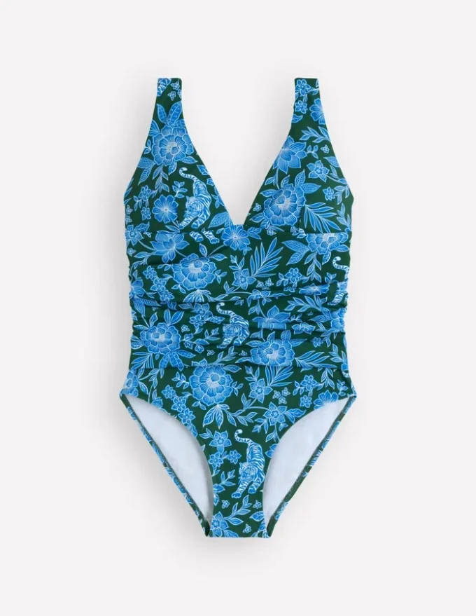 Mykonos Deep V Swimsuit Dark Green, Paradise Mykonos Deep V Swimsuit Dark Green, Paradise
