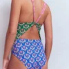 Mykonos Deep V Swimsuit Multi, Ornamental Stamp Mykonos Deep V Swimsuit Multi, Ornamental Stamp
