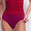 Mykonos Deep V Swimsuit Red, Colour Block