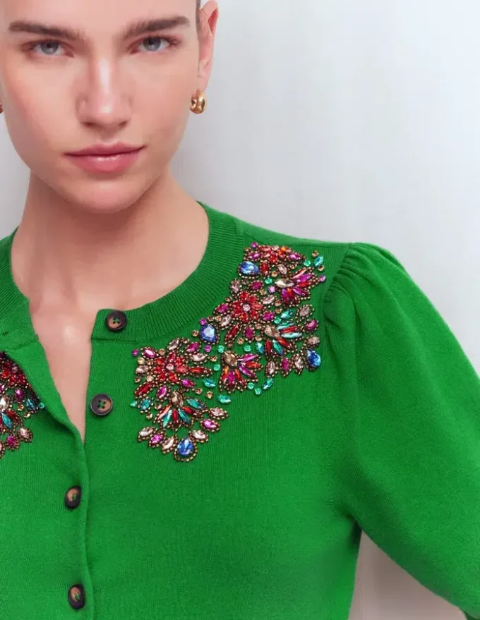 Nadia Embellished Cardigan Green Nadia Embellished Cardigan Green