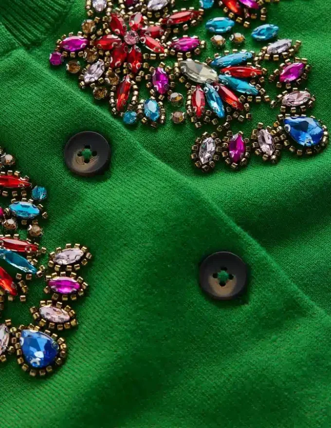 Nadia Embellished Cardigan Green Nadia Embellished Cardigan Green