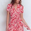 Naomi Jersey Midi Dress Blood Orange, Elegant Blossom Naomi Jersey Midi Dress Blood Orange, Elegant Blossom