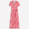 Naomi Jersey Midi Dress Blood Orange, Elegant Blossom Naomi Jersey Midi Dress Blood Orange, Elegant Blossom
