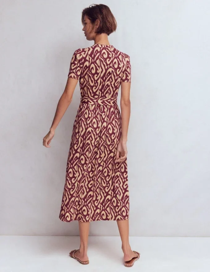 Naomi Jersey Midi Dress Deep Wisteria, Ikat Naomi Jersey Midi Dress Deep Wisteria, Ikat