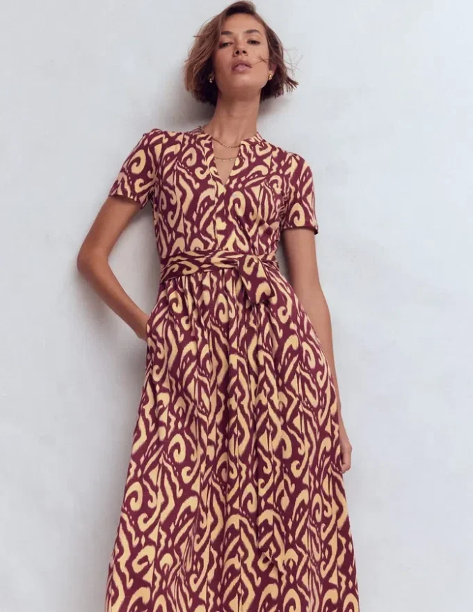 Naomi Jersey Midi Dress Deep Wisteria, Ikat Naomi Jersey Midi Dress Deep Wisteria, Ikat