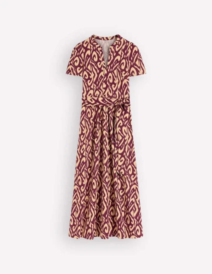 Naomi Jersey Midi Dress Deep Wisteria, Ikat Naomi Jersey Midi Dress Deep Wisteria, Ikat