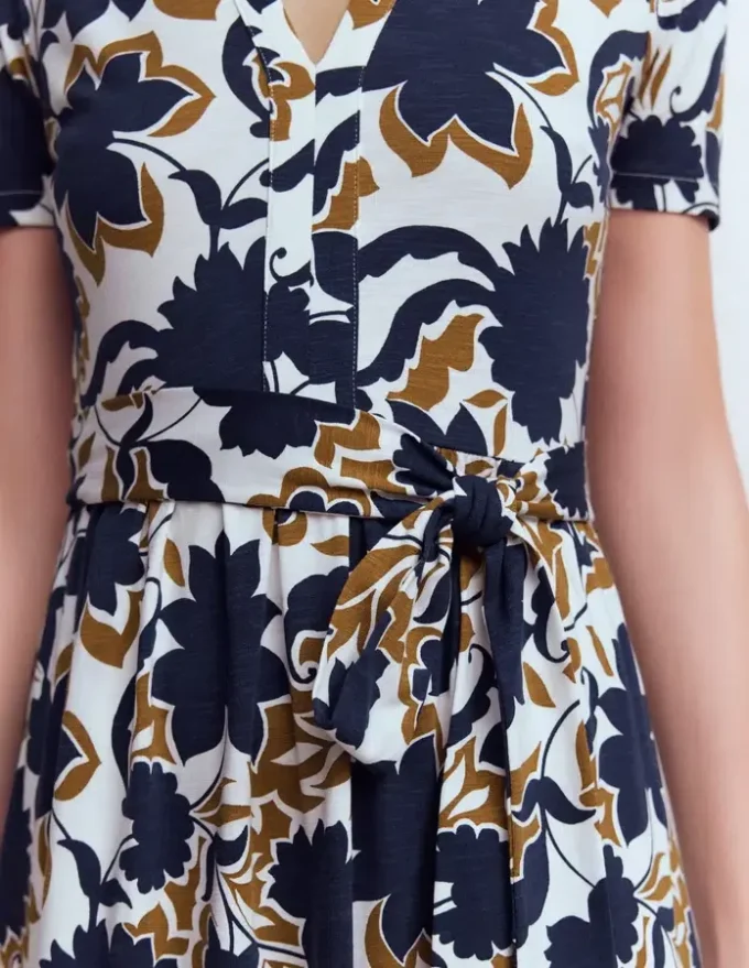Naomi Jersey Midi Dress French Navy, Shadow Blossom Naomi Jersey Midi Dress French Navy, Shadow Blossom