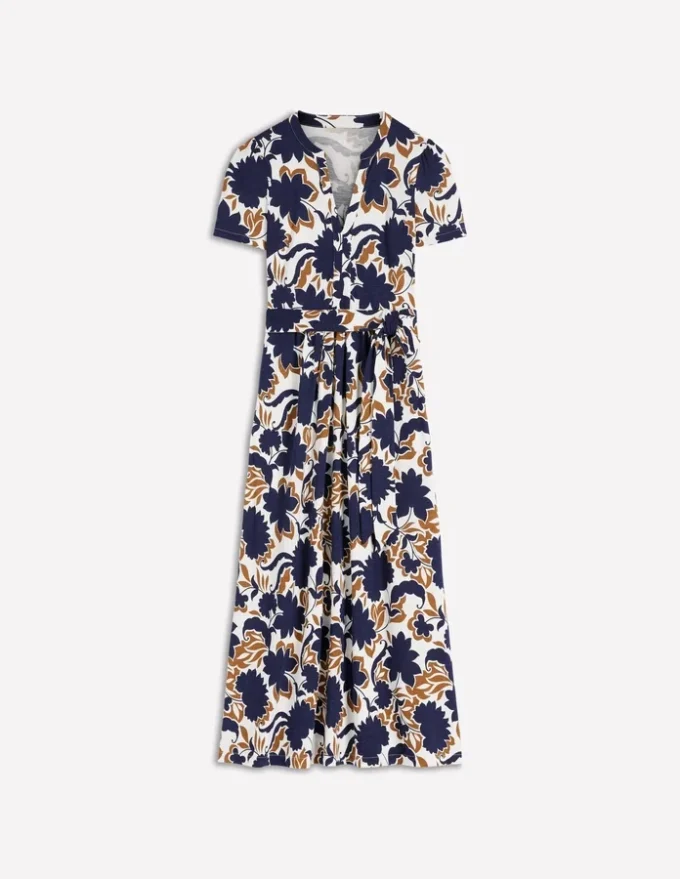 Naomi Jersey Midi Dress French Navy, Shadow Blossom Naomi Jersey Midi Dress French Navy, Shadow Blossom