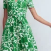 Naomi Jersey Midi Dress Green, Flourishing Meadow