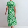 Naomi Jersey Midi Dress Green, Flourishing Meadow