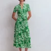 Naomi Jersey Midi Dress Green, Flourishing Meadow