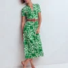Naomi Jersey Midi Dress Green, Flourishing Meadow